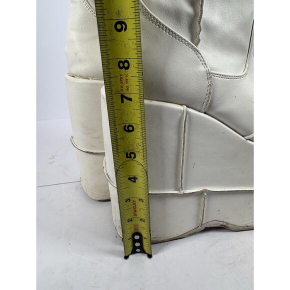 Demonia White Stack-301 knee-high boots Size Men 6 - Picture 15 of 16